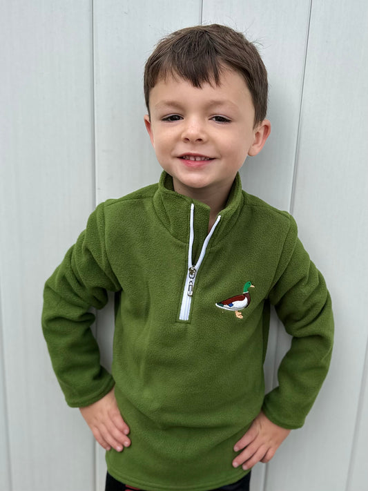 Green Duck Embroidered Pull Over