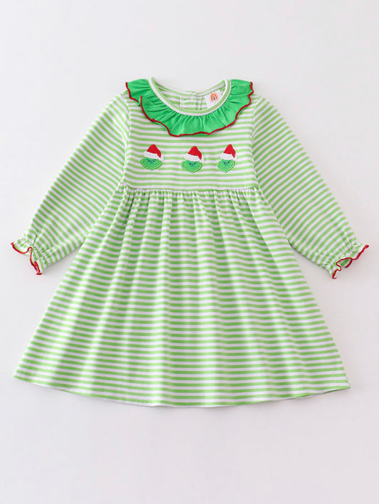 Green Stripe Christmas Dress